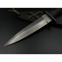 Handmade combat dagger No. 3 with a Kydex scabbard, awkward X12MF/60 HRC
