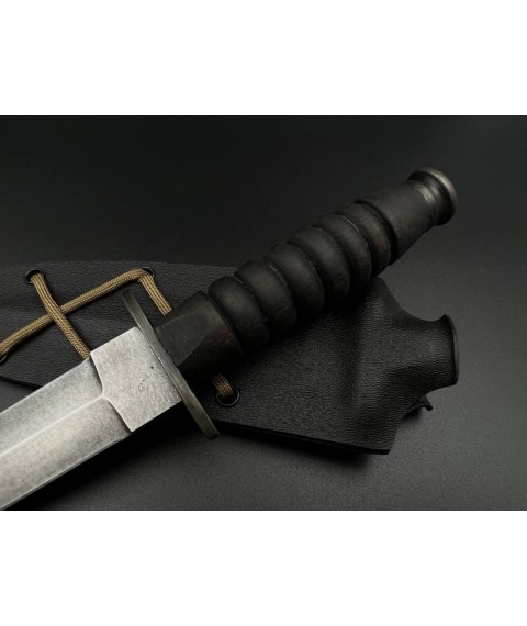 Handmade combat dagger No. 3 with a Kydex scabbard, awkward X12MF/60 HRC