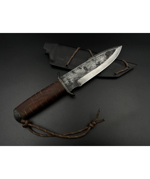 Handmade combat knife “Gyurza” with a Kydex sheath, awkward X12MF/60 HRC