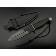Боевой нож ручной работы «Антитеррор #6» с ножнами из кайдекса, рукоять на стяжку Х12МФ/61 HRC