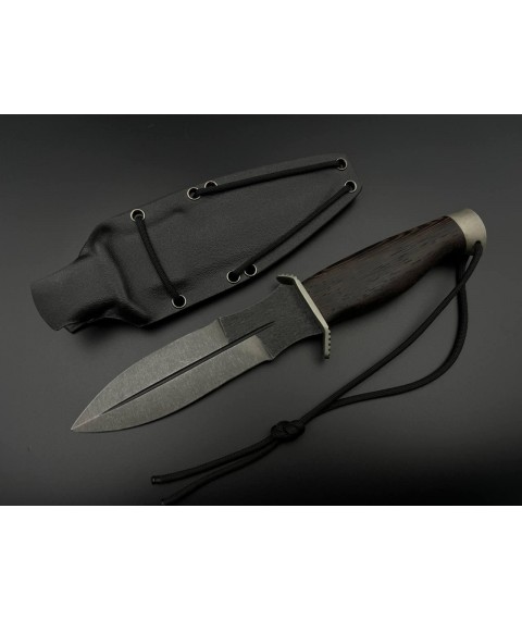 Handmade combat knife “Anti-Terror #6” with a Kydex sheath, handle with a tie X12MF/61 HRC