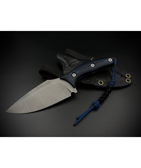 Handmade knife “Bushcraft #5” with Kydex sheath, awkward N690/61 HRC