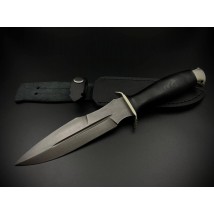 Боевой нож ручной работы «Каратель #2» с кожаными ножнами Х12МФ/61 HRC