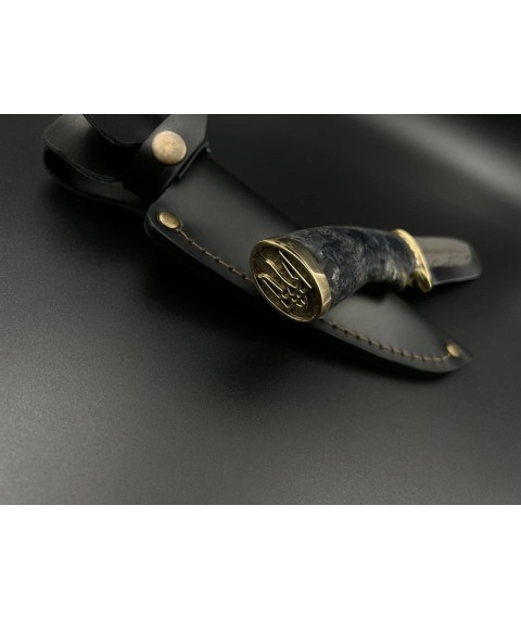 Нож ручной работы «Хаймарс #1» с кожаными ножнами нескладной 95х18/58 HRC