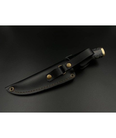 Handmade knife “Hymars #1” with leather sheath, awkward 95x18/58 HRC