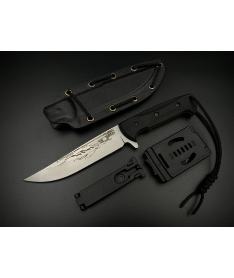 Handmade tactical combat knife “Orkorez #3” with Kydex sheath N690/HRC 61