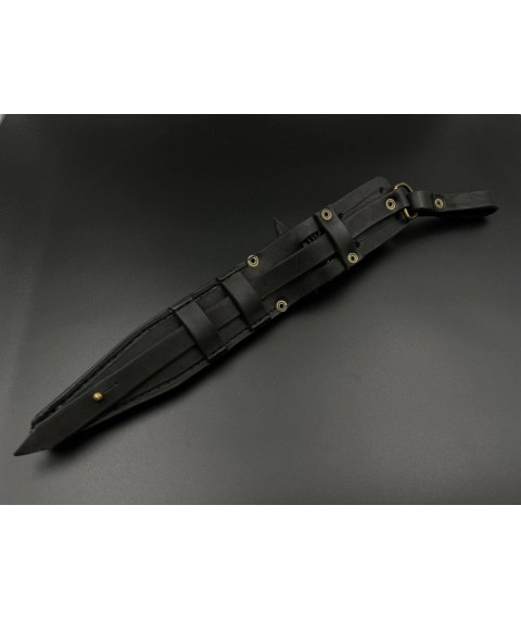 Handmade combat dirk “Jaguar #1” with a sheath made of awkward leather X12MF/60 HRC