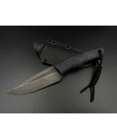 Нож ручной работы «Хищный #2» с ножнами из холтекса нескладной Х12МФ/60 HRC