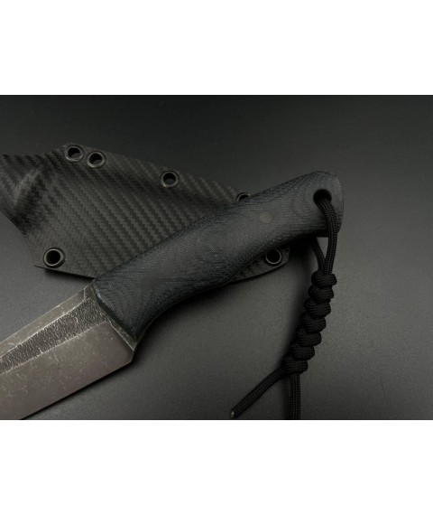Handmade knife “Predatory #2” with a Holtex sheath, awkward X12MF/60 HRC