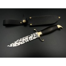 Handmade Fink knife “Pixel” with leather sheath, awkward 95Х18/58 HRC