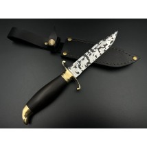 Handmade Fink knife “Pixel” with leather sheath, awkward 95Х18/58 HRC