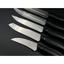 Набір кухонних ножів ручної роботи «Лисячий хвіст #3» чорна ручка, 65Х13/57HRC