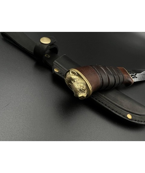 Handmade knife “Boar #1” with leather sheath N690/60 HRC