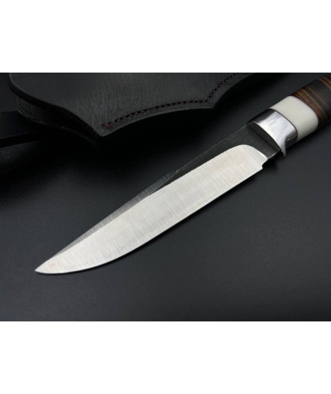 Handmade knife “Fin #4” with leather sheath N690/61 HRC
