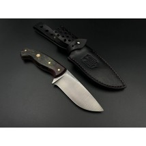 Нож ручной работы «Скинер #4» (Шкурник) с ножнами из кожи Х12МФ/60 HRC