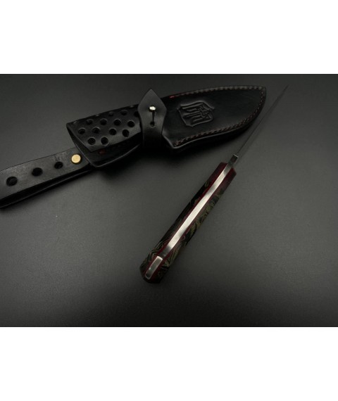 Нож ручной работы «Скинер #4» (Шкурник) с ножнами из кожи Х12МФ/60 HRC