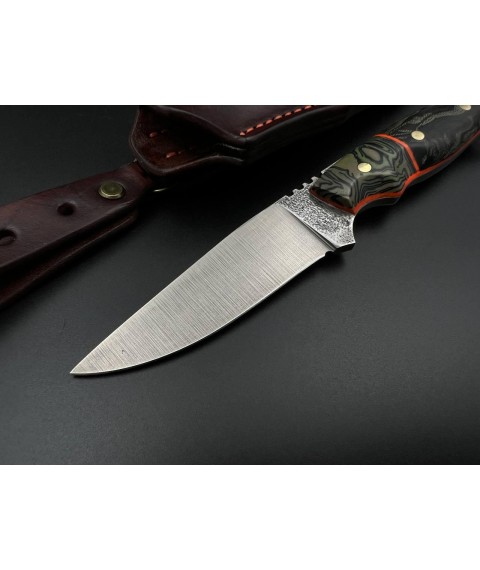 Нож ручной работы «Скинер #6» (Шкурник) с ножнами из кожи Х12МФ/60 HRC