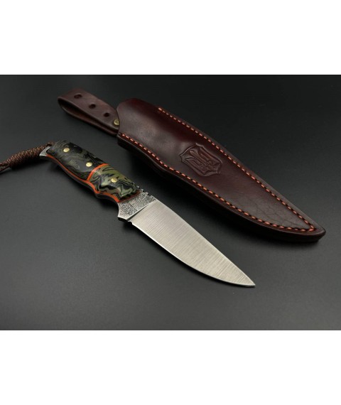 Нож ручной работы «Скинер #6» (Шкурник) с ножнами из кожи Х12МФ/60 HRC