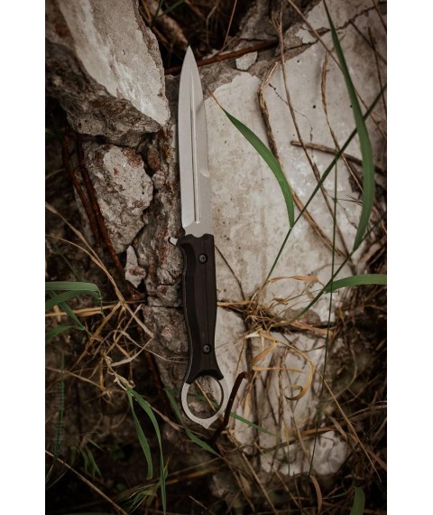 Нож ручной работы «Харцыз #1» с ножнами из АБС пластика Х12МФ/60 HRC