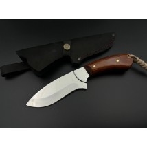 Нож ручной работы «Скинер #7» (Шкурник) с ножнами из кожи 95х18/58 HRC.