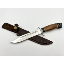 Боевой нож ручной работы «Разведчик #7» с кожаными ножнами нескладной 98х18/57-58 HRC