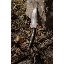 Нож ручной работы «Змей #5» с ножнами из кожи Х12МФ/60-61 HRC