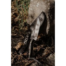 Нож ручной работы «Змей #5» с ножнами из кожи Х12МФ/60-61 HRC