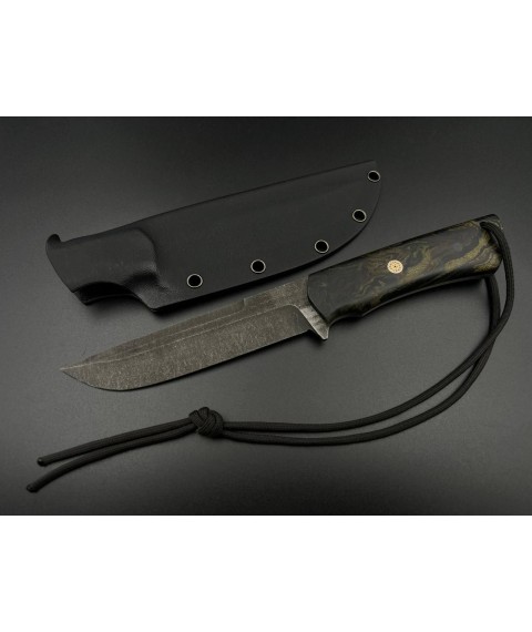 Handmade knife “Chaos #2” (dark) with Kydex sheath N690/61 HRC
