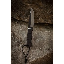 Нож ручной работы «Киборг #4» (малый) с ножнами из АБС пластика Х12МФ/61 HRC