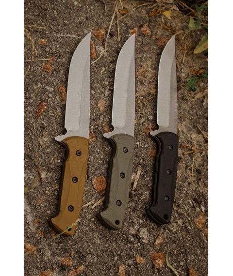 Handmade tactical combat knife “Orkorez #5” with a sheath made of ABS plastic X12MF/60 HRC