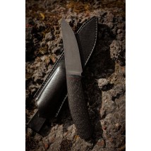 Эксклюзивный нож ручной работы «Скинер #8» (Шкурник) с ножнами из кожи М398/64 HRC