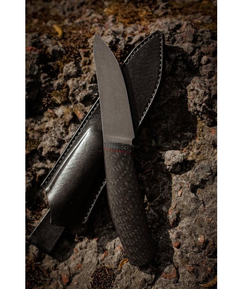 Эксклюзивный нож ручной работы «Скинер #8» (Шкурник) с ножнами из кожи М398/64 HRC