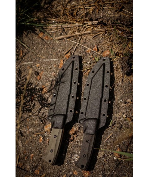 Handmade tactical combat knife “Orkorez Tanto #2” with a sheath made of ABS plastic X12MF/60 HRC