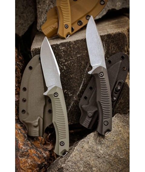 Handmade tactical knife “MP-1” with a sheath made of ABS plastic X12MF/60 HRC
