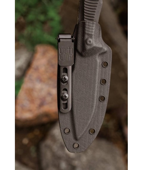 Handmade tactical knife “MP-1” with a sheath made of ABS plastic X12MF/60 HRC