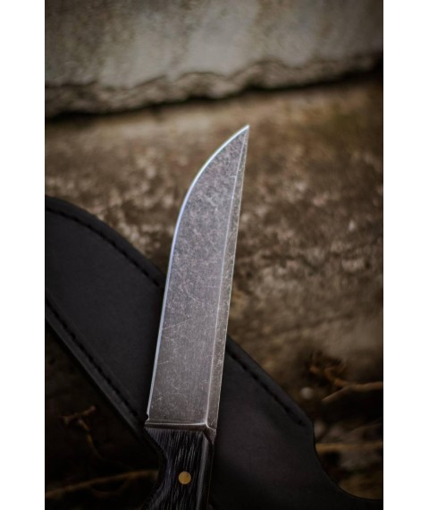 Handmade knife “Esthete #1” with leather sheath N690/61 HRC