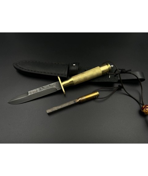 Handmade knife “Case #1” with diamond sharpener Х12МФ/61 HRC
