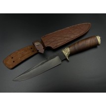 Нож ручной работы «Боуи-мини #2» с кожаными ножнами Х12МФ/60 HRC