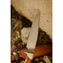 Нож ручной работы «Боуи-мини #1» с кожаными ножнами Х12МФ/60 HRC