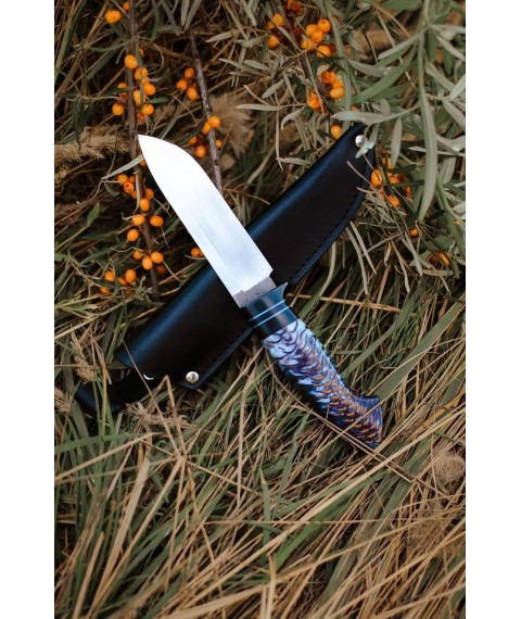 Handmade knife “Neptune #1” with leather sheath N690/61-62 HRC