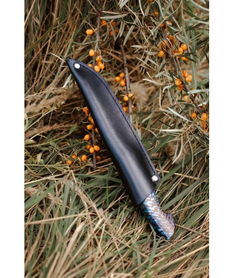 Handmade knife “Neptune #1” with leather sheath N690/61-62 HRC