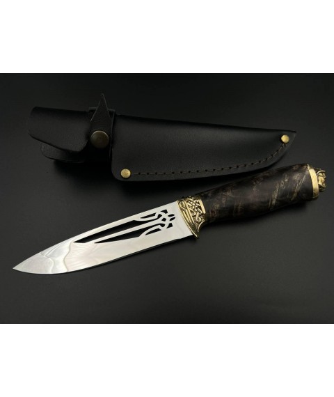 Handmade knife “Cossack #3” with Trident with leather sheath, awkward 95Х18/57-58 HRC