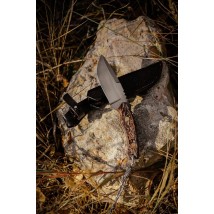 Нож ручной работы «Окопник #1» с кожаными ножнами Х12МФ/60 HRC