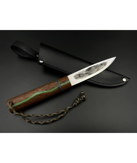 Handmade tourist knife for hunting and fishing “Yakut” with leather sheath ШХ15/59-60 HRC