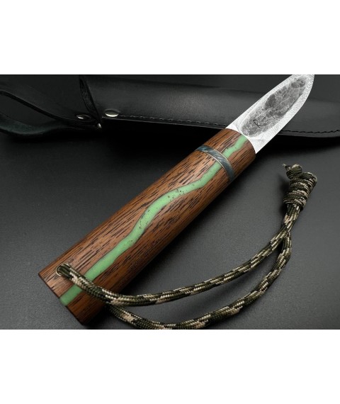 Handmade tourist knife for hunting and fishing “Yakut” with leather sheath ШХ15/59-60 HRC