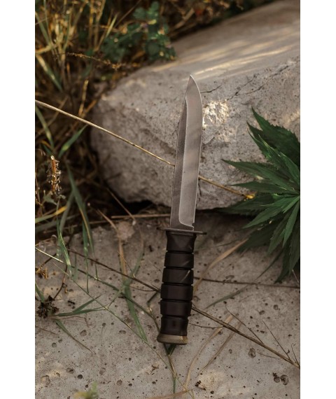 Handmade tactical combat knife “Glock #2” with leather sheath Х12МФ/60-61 HRC