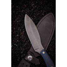 Нож фултанг ручной работы из дамской стали «Канадец  #1» с кожанными ножнами, 60HRC