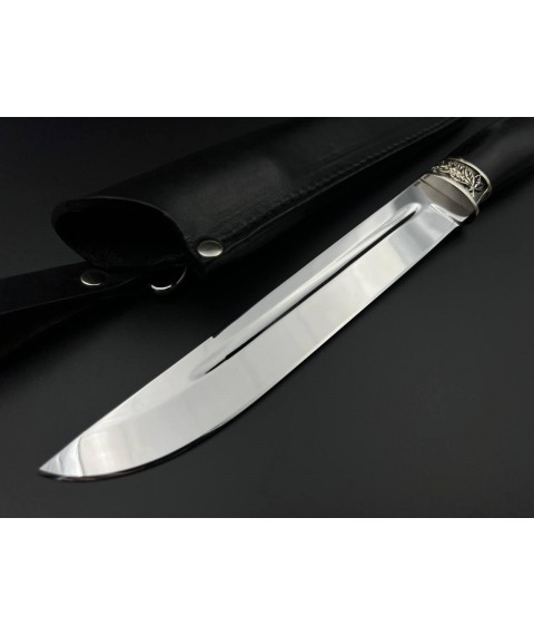 Handmade knife “Plastun #1” with leather sheath, awkward N690/61 HRC