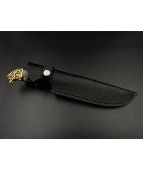 Handmade knife “Alien #5” with leather sheath, awkward 95x18/58 HRC