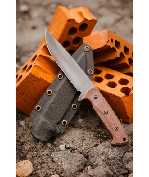 Handmade tactical combat knife “Orkorez #6” with a sheath made of ABS plastic U8/60 HRC